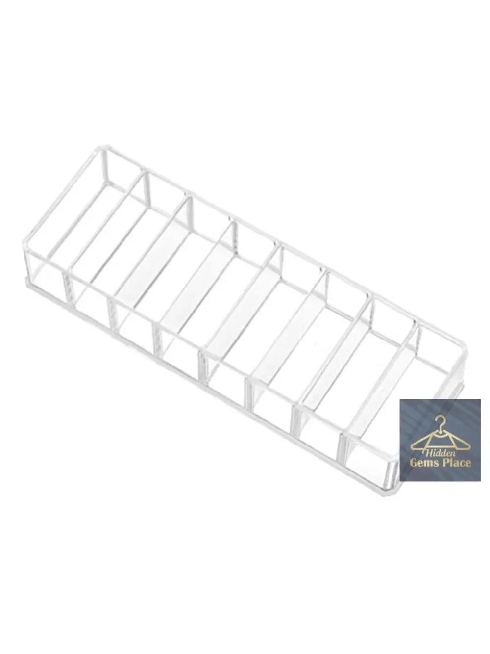 Clear Acrylic 8-Slot Makeup Organizer for Lipstick, Palettes, Cosmetic Storage